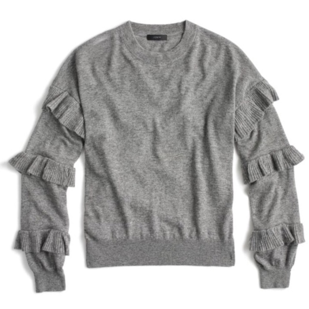 J Crew Ruffle Sleeve Sweater
